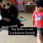 Sameera Reddy Instagram - Bringing the Zoo home to Hans & Nyra 🐈‍⬛🐧🐼🐆we used to do this last lockdown ! Running out of ideas for these kids yaaaaa #lockdown #home #activity #messymama #happyhans #naughtynyra #messymama #funwithkids 👉🏼 just type in Cat in Google app and click on view in 3D🙂