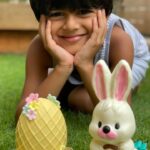 Sameera Reddy Instagram – Happy Easter 🐣 Sunday morning Easter Egg Hunt in the garden 🪴 and look what we found 🤩❤️ #messymama #naughtynyra #happyhans #momlife #fun #kids #sundayfunday ❤️