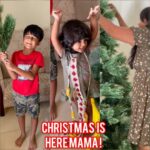 Sameera Reddy Instagram - Felling Holly Jolly💃🏻First the🌲 Next up the Christmas Decorations with the kiddies 😍#messymama #naughtynyra #happyhans #december #christmastree #christmas 🌲