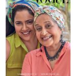 Sameera Reddy Instagram - Vogue March 21’ Dewy Summer Fresh faces🍃Messy Mama & Sassy Saasu going for the glow🌟 @vogueindia Beauty @manjrivarde 🤩 . . Beauty Editor: Sneha Mankani @snehasaysso Photographer: Arsh Sayed @arsh_sayed Styling: Ria Kamat @riakamat Make up/Hair : Laila Dalal @lailadalal Head scarves : @studioverandah