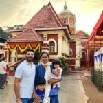 Sameera Reddy Instagram – Seeking blessings on this auspicious day of Basant Panchami at Shri Shantadurga Temple in Ponda, Goa. This pandemic brought big changes and shifting home to Goa was a new start for us 🙏🏼 The festivities at the temple begin today and the preparations are in full glory! 🌺 
Goa has some beautiful places of worship and this temple is a must visit . 
#messymama @mr.vardenchi @manjrivarde #naughtynyra #happyhans #sassysaasu #newbeginnings ✨🙏🏼 
.
#fyi Shri Shantadurga Temple is situated at the foothill of Kavalem village in Ponda Taluka, Goa. A small laterite mud shrine was built and the deity was installed here. The mud-shrine was converted into a beautiful temple whose foundation stone was laid in 1730 and the temple was completed in 1738 and renovated in 1966
The temple is dedicated to Shantadurga, the goddess who mediates between Vishnu and Shiva. The deity is also called ‘Santeri’ colloquially. Local legends tell of a battle between Shiva and Vishnu. The battle was so fierce that the god Brahma prayed to Goddess Parvati to intervene, which she did in the form of Shantadurga. Shantadurga placed Vishnu on her right hand and Shiva on her left hand and settled the fight. ✨ Shree Shantadurga Saunsthan, Kavale, Ponda, Goa