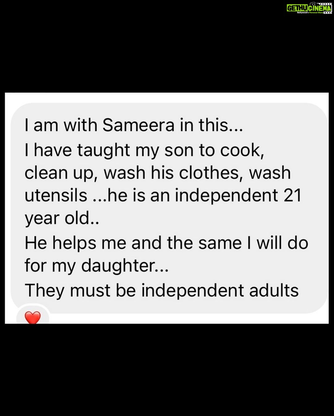 Sameera Reddy Instagram - Change begins with us at home! Making sure there is no inequality between Hans and Nyra is my responsibility. I’ve never thought twice about my son doing chores or any activities that seem ‘unfit’. In fact like his father I want Hans to be a man of the world representing the new breed of men that know true masculinity comes from a deep space of acceptance that we are all equal . For his future relationships to be healthy ones, my job as a mom is to empower him with these values. And for Nyra to know she is as capable or even more and will never feel the need to adhere or be subservient to what ‘women’ are expected to be . Swipe for the comments I get on this topic 👉🏼 they are feelings of frustration, hope , progressive thinking and some visionary but at least we are starting to pay attention to the importance of #genderequality in our indian society. My mom in law brought up Akshai and Alishka up as equals and that is why he is the man of substance I married today 🙌🏼. I reiterate that the change begins with how we treat our women in front of our kids at home, & set ourselves up as examples, because these kids are the generation that can truly make the change #messymama #thoughts #genderequality #thinkaboutit 🌏 @manjrivarde @mr.vardenchi @diydayalishka #naughtynyra #happyhans #boyandgirl #brotherandsister #equal #motherhood ✅ . . 📷 @mommyshotsbyamrita