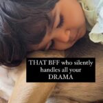 Sameera Reddy Instagram - #bff be like Tommy❤️🐕 Tag that person who silently listens to your drama 🎭 #bffgoals #naughtynyra #terrifictommy #messymama #yashrajmukhate #edit #momlife #fun 💃
