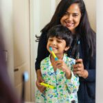 Sameera Reddy Instagram – Hans all ready to jump out of bed and excited for brushing with his teeth with @theagaro_lifestyle ‘s Rex sonicare toothbrush for Kids with 28,000 strokes per minute.  Perfectly Matching his mama’s AGARO Cosmic toothbrush with 40,000 strokes per minute and 5 cleaning modes 😍 
✨
Happy Brushing ♥️
.
#agaro #theagaro_lifestyle #agarocosmic #sonicare #brushwithagaro #theagarolifestyle