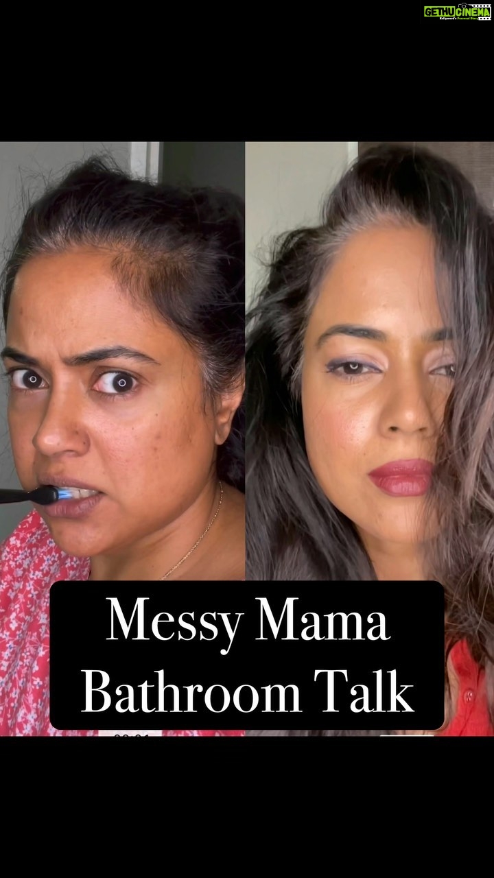 Sameera Reddy Instagram - Lots of requests for my โbringing sexy back reelโ make up deets - So here it is ๐๐ผ @luaer.in Tara MultiPot @trysugar smudge me not - Divine Praline ๐ @rubys.organics hybrid black mascara @trysugar set the tone 30 choccoccino tinted powder @trysugar born to wing it gel eyeliner 02 roadhouse blues @ctilburymakeup Filmstar bronze & Blush Glow @nourishmantraindia facial moisturiser with spf @nyxcosmetics_in concealer Dcc03 medium @iconic.london Illuminator original ๐ Always remember you can mix and match and make do with what you have ! Try working with what is already in your make up kit and only invest in products you really need ๐ and most importantly donโt forget to have fun and feel good !๐ #messymama #imperfectlyperfect #makeup #mama #keepingitreal