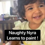 Sameera Reddy Instagram - Lil Painting genius with Sassy genes! 😍🌟 #naughtynyra #sassysaasu @manjrivarde #artist #baby #weekendvibes #messymama #happy #momlife #edits 🎈