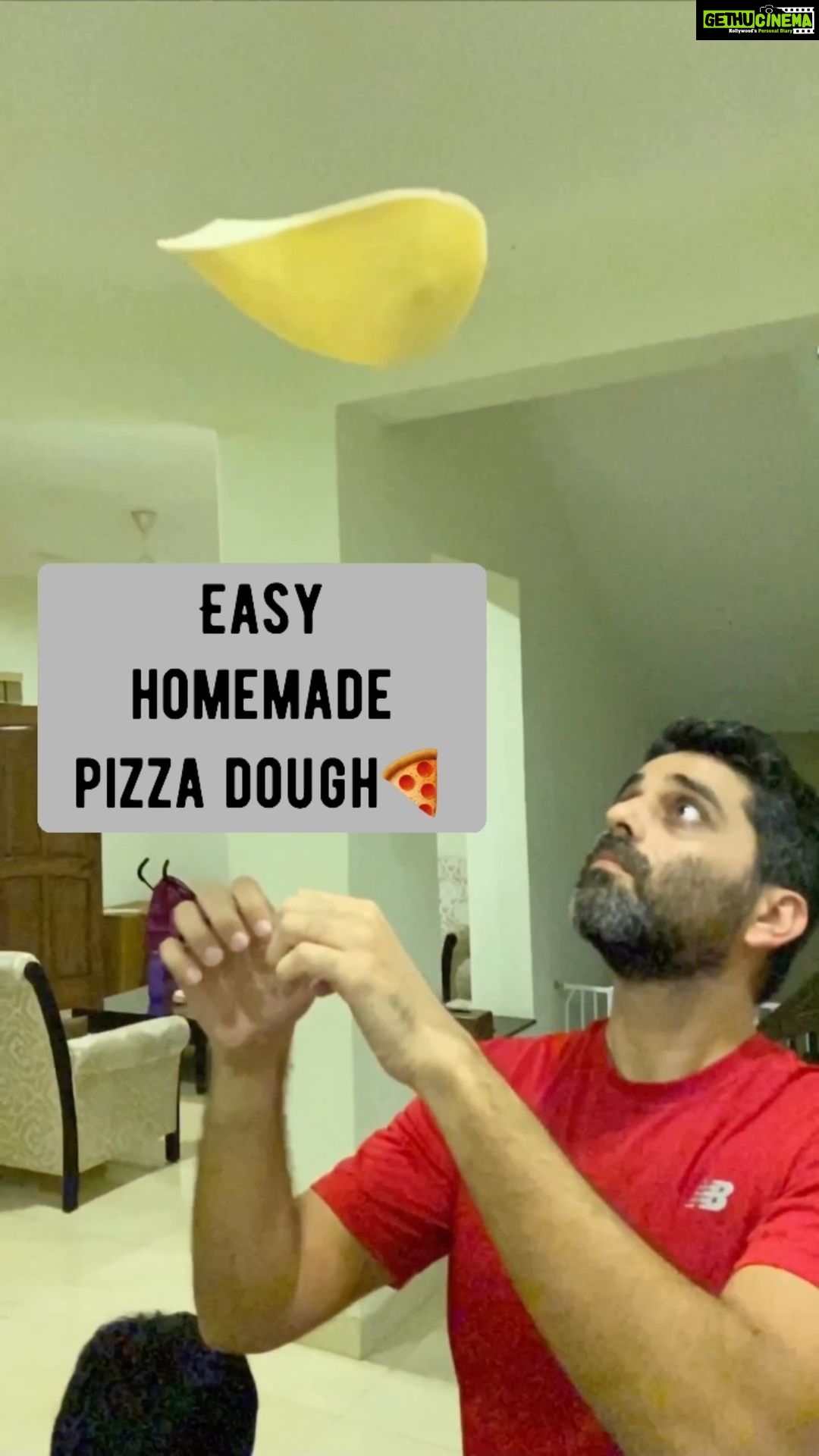Sameera Reddy Instagram - #aboutlastnight When your hubby makes you the best pizza ever ! β€οΈππ We used a very simple recipe for the pizza dough! Itβs not perfect but it works π 4 g instant yeast 2tbsp olive oil 270 g flour 165ml warm water 2tsp sugar Pinch of salt π Add the instant yeast and olive oil to the flour . Mix well . In the warm water add the salt and sugar and pour slowly into the flour . Mix all the ingredients in a bowl until a dough forms. Knead the dough for at least 10 minutes, then form a ball of the dough with your hands. Take a clean bowl and cover it in a light layer oil . Put the dough in the bowl and lightly brush with some olive oil . Cover the bowl with a towel/clingfilm and let the dough rise for 1 hour. Once risen take the dough from the bowl and cut it in 4 parts to make 4 pizzas. Roll out the dough with a rolling pin or flip it like Mr @vardenchi π Once the pizza is rolled out, form a crust with your hands if you want. Top the pizza with your favourite toppings. I topped mine with tomato sauce, cheese , olives and basil . Bake the pizza in a preheated oven for about 15 minutes on 210 degrees celsius. Enjoy!