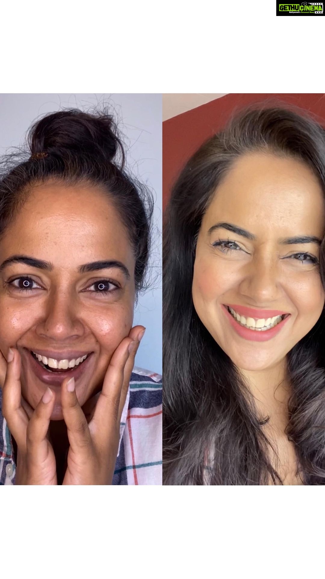 Sameera Reddy Instagram - The ring light just enhanced my very exhausted self this morning thanks to Nyra’s top teeth coming out and making sure I get no 💤 sleep! I feel you mommies 🤪 but anyway it’s always fun to show the transformation. This is not a make up video just a ‘keeping it real’ fun one😋 Stay Happy 🌼. . #messymama #nofilter #realmotherhood #keepingitreal #momlife #makeup #motherhood #real #beauty #nofilterneeded #spreadthelove #selflove #acceptance #soul #happymama 🤩