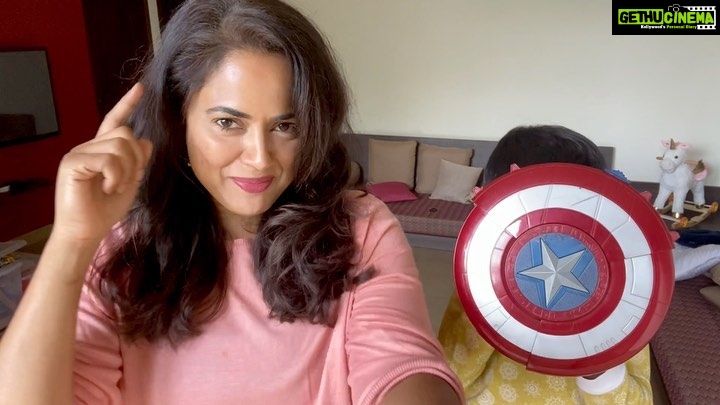 Sameera Reddy Instagram - My partner-in-crime, Hans, is going to show you his favourite play areas! Since he can’t go outdoors as much, he’s happily converted our house into his playground! While it’s fun watching him play, we’re also keeping him protected with Goodknight Fabric Roll-On’s #4DotsForNoMosquitoes . Tell me your child’s favourite hideouts at home tagging @goodknight.in