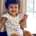 Sameera Reddy Instagram - 🍎hello lil teeth🍎We were waiting for you🤗 And with sheer delight she’s ready to bite into life❤️ #naughtynyra #positivevibes #messymama #teething #baby #momlife #babygirl #motherhood #keepingitreal ✅