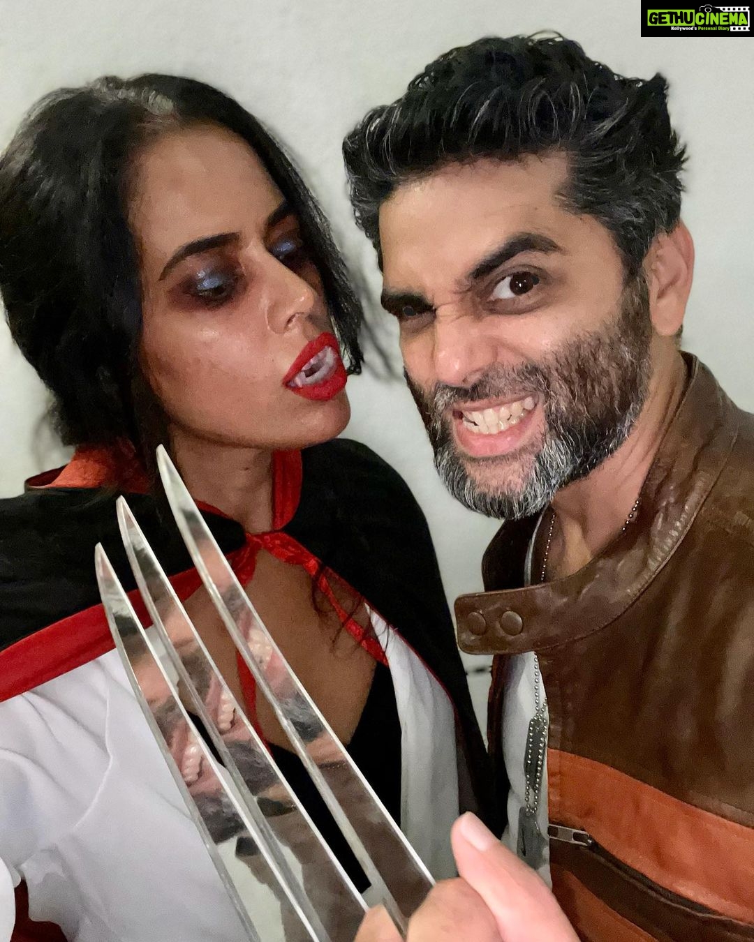 Sameera Reddy Instagram - Halloween 21β π 1. Countess Draculaπ§ββοΈ has the hots for Wolverine. 2. The Ultimate X men. 3. Hand Maid watches eerily as countess Dracula plans to attack Wolverine . 4. LMFAO photo bombs the Wind-Up doll and gang. 5. Cruella joins in the fun π€© Happy Halloween π» @mr.vardenchi @aadiinmotion @diydayalishka @leeelobo @rowdysheeter π #aboutlastnight π