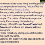 Sanam Shetty Instagram -