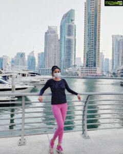 Sanam Shetty Instagram - HOPE is the only thing stronger than Fear! 

#marinawalkdubai #wearmasks😷 #staysafe #staystrong
