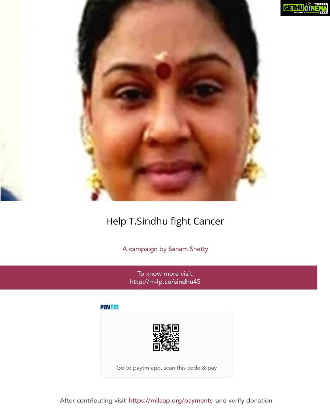 Sanam Shetty Instagram - Actress Sindhu thanks all donors on Milaap fundraiser to help her 1st Cancer surgery 🙏 But now the cancer has spread. She needs help to fund her next emergency surgery costing Rs.1.6 Lakhs. Dear friends plz try to donate if possible 🙏 https://milaap.org/fundraisers/support-sindhu-12?co=true #helpsindhu