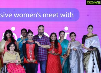 Sanam Shetty Instagram - Kanavula kooda nanekaadhadhu indru nadandhadhu ! Extremely honoured to receive the prestigious 'PEN SAKTHI VIRUDHU' from the legend Kamal Hassan @ikamalhaasan sir himself. To be awarded on the day we celebrate the Power of Women, is truly an unforgettable moment. We are and we will continue to be strong together. #pensakthi #magalirthinam #ulaganayagan #kamahassan #staystrong #newchange #unitedtogether