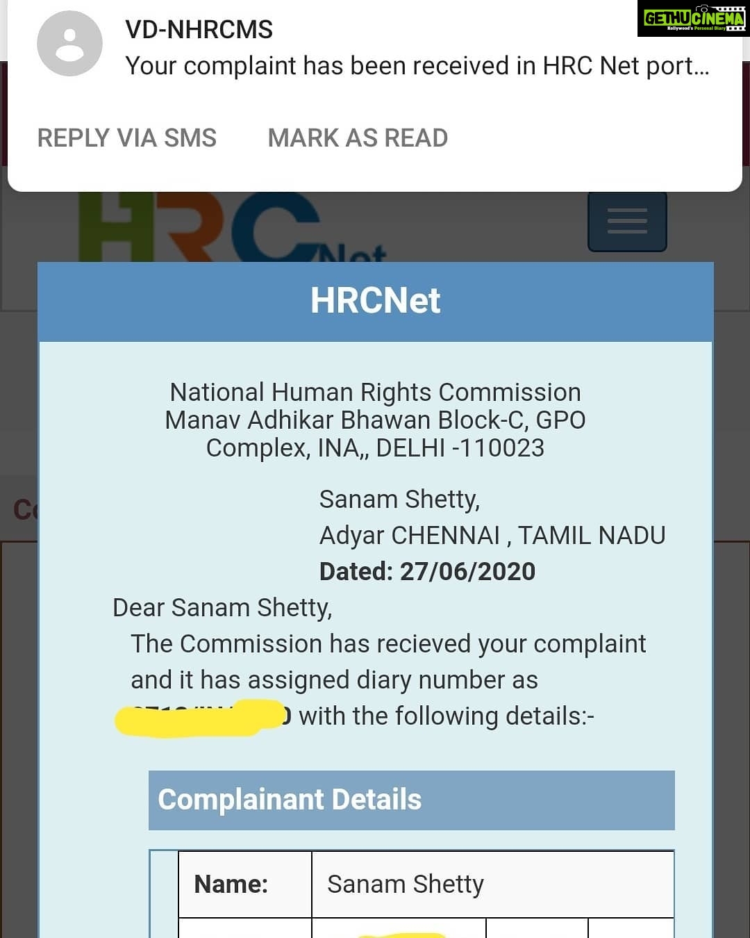 Sanam Shetty Instagram - I have officially registered my complaint against the accused police officers in the Jeyraj and Bennicks case (the name was wrongly mentioned earlier by the press now corrected) with the Human Rights Commission of India. . Dear friends I request all of you to raise the complaint which will certainly increase chances for effective action in the issue🙏 . The link for web complaint registration as below: https://hrcnet.nic.in/HRCNet/public/webcomplaint.aspx Please use the weblink to fill in details and submit. Check my story to goto the link directly. . You will receive an sms as registration confirmation. Names, place and incident details can be found in all the news writeups regarding the issue. . #justiceforjeyrajandfenix #murdercharges #humanrightscommission #humanrightscomplaint #doyourbit