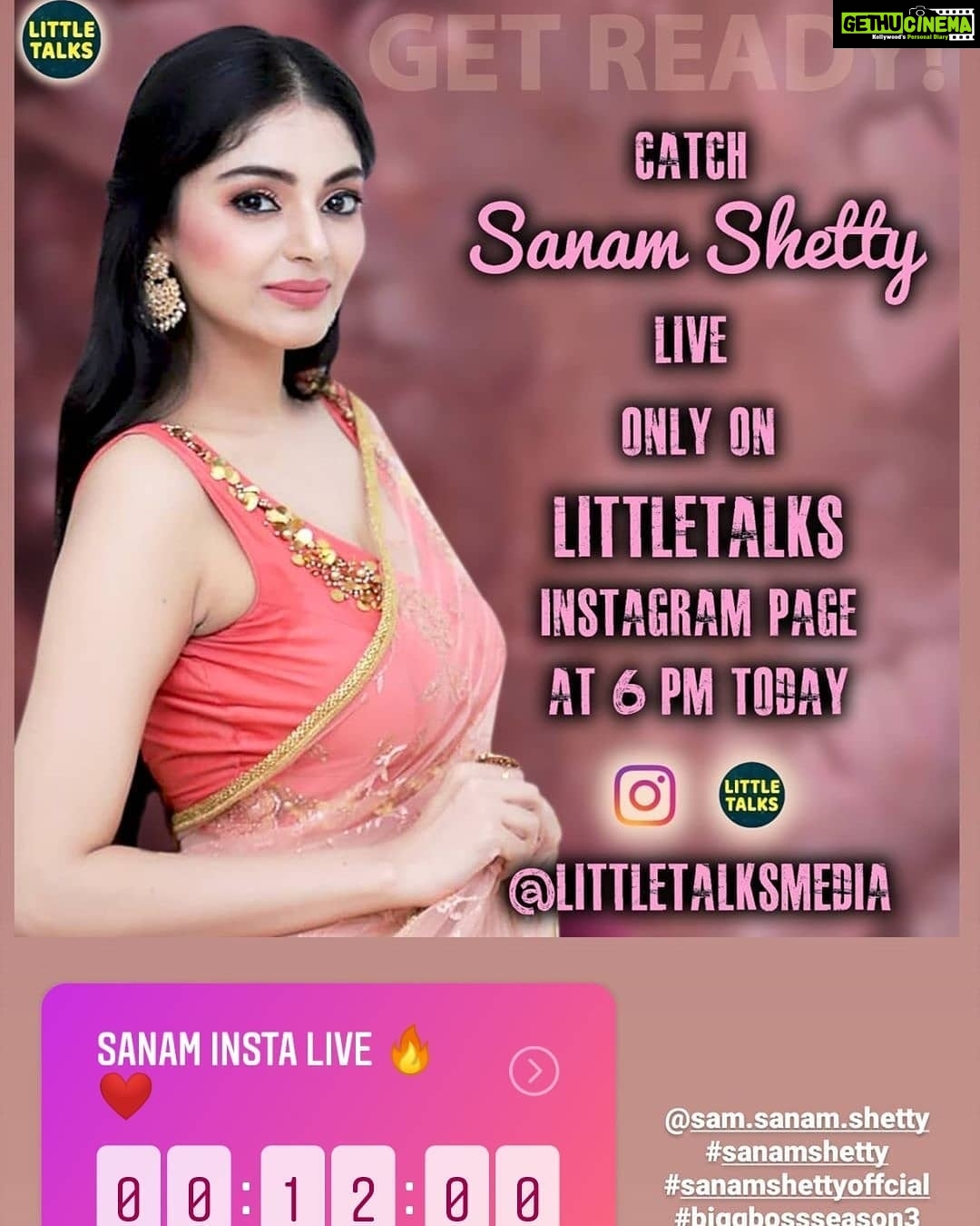 Sanam Shetty Instagram - Going LIVE with @littletalksmedia in just a few mins. At 6pm today. Tune in to interact with me peeps💝🤗 . #livesession #letschatchit #6pm #littletalksmedia