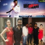 Sanam Shetty Instagram - Team MAHA ! ❤️❤️🌟🌟 With my favourite star STR @iam_str ❤️🔥🔥❤️ Rocking in his new look 🔥🤘 Happy to meet Producer @_mathiyalagan_official Director @dir_u.r.jameel 🤗🤗 @str.offcl Do u like the new poster guys?👏👏 #mahathefilm #str #silambarasan_str #strfansclub #shootbegins