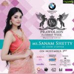 Sanam Shetty Instagram - Thanks team Prawolion for the honour🤗 Best wishes for the brand new prestigious Fashion Week @sameerkhan84 @khushboo_kv15 and Prabha👏🎊 See u all there on Nov 3rd at ITC, Chennai guys 🙋 #fashionweek #showstopper #prowolion