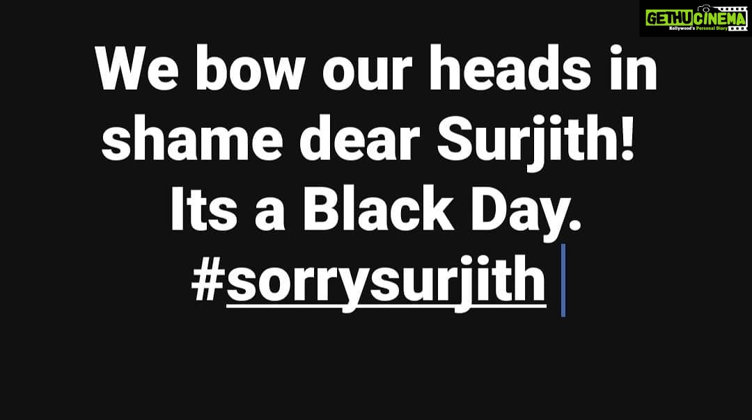 Sanam Shetty Instagram - Nothing left to say. No more excuses. #sorrysurjith🙏 #blackday