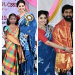 Sandra Amy Instagram – @kannamal school vellore… I was so happy tht i found one talented dancer thr pavitra😍😍😍,and thnk u fr all d vellore ppl who voted fr us whn we asked to vote fr us.. So mch f love
Saree @naasfashionwear 
Jewellery  @zeybaah