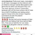 Sandra Amy Instagram – Ths s #MTVTROLLPOLICE# d shw by #MTV#,ths s fr al d celebrities hre, if anyne haras,abuse,troll,u ppl thru msgs r comments u cn complaint hre,eithr if it s fake id r it s a knwn id thy l handle it n a dif way thth thy nve frgt😹thse ppl who abuse othr r threat fr d society thy r criminals under fake ids nd fake faces.. Strt rght hre 😈😈