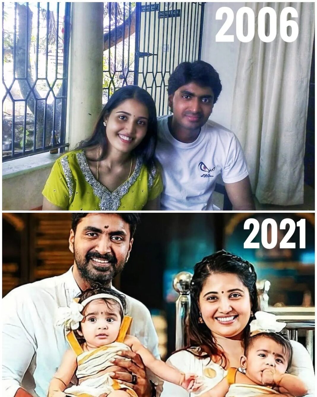 Sandra Amy Instagram - And its gng onnnnnnn lke a fairy tale......🥳🥳🥳🥰💃🕺👯👭 13th wedding anniversary @prajinpadmanabhan #first pic we tuk togethr on 2006 #blessed girl#
