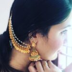 Sandra Amy Instagram – Gt along wt d trend… Kasu ear chain
Exclusively @shapriboutique 
Being my sponser i hv found a loads f trendy designs n @shapriboutique ..evn she do customization f mugappu jewels.. 😍😍😍