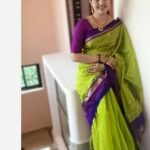 Sandra Amy Instagram - Saree @heavenlyhandmadecrafters accessories @puravalan_fashions