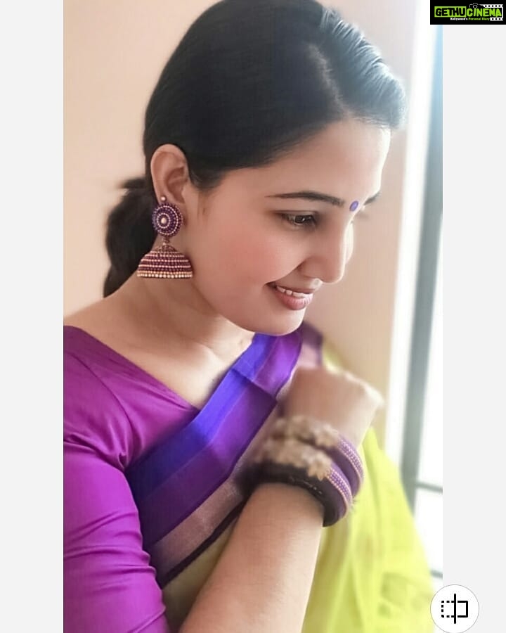 Sandra Amy Instagram - Saree @heavenlyhandmadecrafters accessories @puravalan_fashions