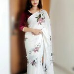 Sandra Amy Instagram – Mahanati saree @meeza_collection one f ma fav collection 😍😍