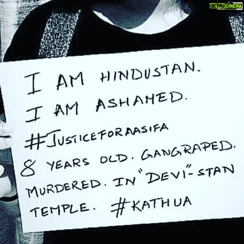 Sandra Amy Instagram - I am ashamed off😢 as an indian #justiceforasifa#