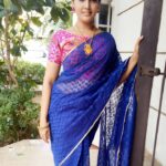Sandra Amy Instagram - A simple saree Earring @vj_creations_kavi (handmade silk thread)😍😍 Neckpeice @amiraselegance 😍😍