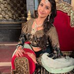 Sanjjanaa Instagram - So happy & proud to be associated with @neerusindia to hav draped me in the grandest lehengas & @tiraabytibarumals to have given me the real diamond studded look , in my show produced by The producers of #Bahubali @arkamediaworks , #Swarnakhadgam, can’t thank you @avnish003 enough 🥰🥰 so now you know where the gorgeous outfits & jewellery’s are coming from dear people 😊 💝 The show is on air on - Swarnakhadgham- telugu title ! @Etvtelugu - Shona talwaal - @colours Bangla channel -Bengali , Swarnakhad-Ghaa - colours Odia - orissa language , Illayathalapathy - in tamil - colours tamil channel . 😊 Ramoji Film city And Hyderabad City Tour
