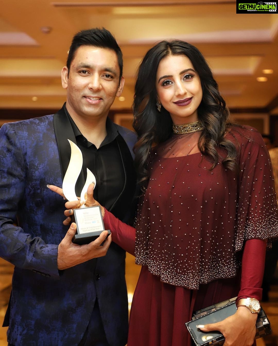 Sanjjanaa Instagram - #maharashtraachieversawards2019 was such a delight to visit , at the #tajlandsend #mumbai , falling in love with this city , congratulations @shaikfazilballys for the wonderful award win , #manymoretocome , your a inspiration #faazil ! ❤️