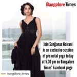 Sanjjanaa Instagram - C u live in 10 mins . ❤️ with @fit_and_fabb ❤️❤️