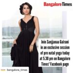 Sanjjanaa Instagram – C u live in 10 mins . ❤️ with @fit_and_fabb ❤️❤️