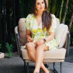 Sanjjanaa Instagram - I love being in Hyderabad. It’s my second home 🏡❤️ Pictures shot while I was shooting for my upcoming multilingual movie Manishankar 📷 : @mallikarjuntatikonda Hair and Makeup : @gotomirrors Check the link in my bio for photoshoot video 💜