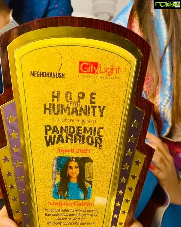 Sanjjanaa Instagram - #Beyondlifefoundation , the founder , Senior Journolist Mr. Erigi Narsing Rao @enr ji of @beyondlifefoundat honours all the #pandemicwarriors they also called me a “ Ashaworker” who actively served humanity in the Pandemic … The journey of helping people in “ Need “ has just begun …. Miles to go before I sleep … just Pray that I stay strong 🙏🙏🙏🙏 Follow Sanjjanaa Galrani Foundation on Insta @sanjjanaafoundation , also vist our website & join us as a volunteer @itsvjrocky wonderful to have met you keep up the good work . In a detailed discussion with My Guru Naveen ji from Isckon … He mentioned to me … that Human go through various pains in life time & that is “Jeevana” / “ Life “ … He told me you asked the almighty for Fame & Sucesss as a Celeb … being Famous is a two sided sword in itself … Sweet & the other side is Shrewdly Sharp …. you will be given fame in all ways Positive & in Kalayuga More in “ Negative “ ways … this is the “ Jeevana “ … However leaving the Bitter Sad stories behind in my life … I’m No Tragic attention sympathy seeker , I will stand for the people in “ Need “ from the underprivileged community , come what May … coz they are the most helpless with having challenges like being ill & neglected senior citizen , challenges like battling daily basic hunger …. & I need nothing in return apart from Good karma from the almighty … My journey as a actress working with Super Stars did not give me as much satisfaction as much as working for the “Needy “ gave me The “ Aathma samadhaan “ through #SanjjanaaGalraniFoundation … Of course I will continue to work in films as I have personal bills to pay … But frankly “Sanjjanaa Galrani Foundation” & helping people Is my first priority above any one or any thing in my life … You might belong to any foundation small , very small in scale , big , or a very big foundation …. there is no competition in doing good work & serving the Mankind , and people who look & Judge this in a competitor vision are not Enlightened … 🙏🙏 India