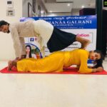 Sanjjanaa Instagram - Here are some lovely clicks of partnership series of yoga , with my yoga guru ji @kiran.kumar46 Happy international yoga day to one and all In the very first pic we see “Plank Partner Pose “ followed by other simpler yoga poses you can practice at home with deep breathing . Description : Lift your friend and strengthen your core with a double plank pose. If you are the base plank, make sure your wrists are right under your shoulders and your feet are hips distance apart. For an extra challenge, try alternating push ups. Bangalore, India