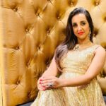 Sanjjanaa Instagram - Here is a Bling Gold outfit i flaunted yesterday ... Specially made for me by Celebrity Designer my Favourite @chandangowda_official & I pared it with my super comfy @louboutinworld shoes setting New Fashion Funky Goals ❤️❤️❤️ Gold being my most Favourite shade coincidently the theme of the evening was "Black & Gold " while I attended the Launch of the "Most Premium Salon" I have Witnessed in #Banglore City @the.nailartistry , ... they have Ventured into #Bengaluru with the 3rd branch expanding there territory after Concurring " Chennai " & Kochi with There Luxurious chain of Salons .... It's a Class of a Salon with all the Salon services provided under one Roof .. including complex services like Eyebrows micro blading , designer Nail Arts and a lot lot more … one would love to live in & Not go back home from this space ... With the " Black & Gold " Glamourous shimmery @versace interiors it makes one feel like a Egyptian " King or Queen " visiting this palace like Paradise in indiranagar , 100 feet Road to be Pampered to Eternity & Bliss ... You Must visit this Unisex #Salon to witness & Experience my words in person ... Perhaps #TheNailArtistry has taken #Nammabengaluru city’s Standards a couple of Notches Higher in the Salon industry ... with having No other Salon in competition with them !!! Hair by @shruthireddy Make up by @sumakeover_by_lavanya Beautifully Photographed by @manu_mj_joe Outfit curated by #Chandangowda also Check out his store @rentyourlook_by_chandangowda Bangalore, India
