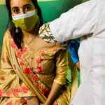 Sanjjanaa Instagram - Now that I’m a Front Line worker , I’m happy to announce that Team Sanjjanaa Galrani Foundation is now vaccinated ... Jai hind , Vacccination done first dosage 🙏 .#covishielded1stdose Bangalore, India