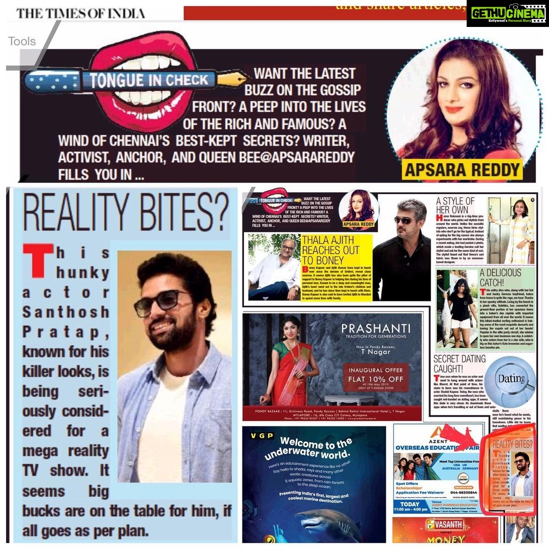 Santhosh Prathap Instagram - Good one Apsara! 😁 Truth be told, I'm always game for a fab opportunity. @timesofindia @chennaitimestoi #tongueincheck #kollywood