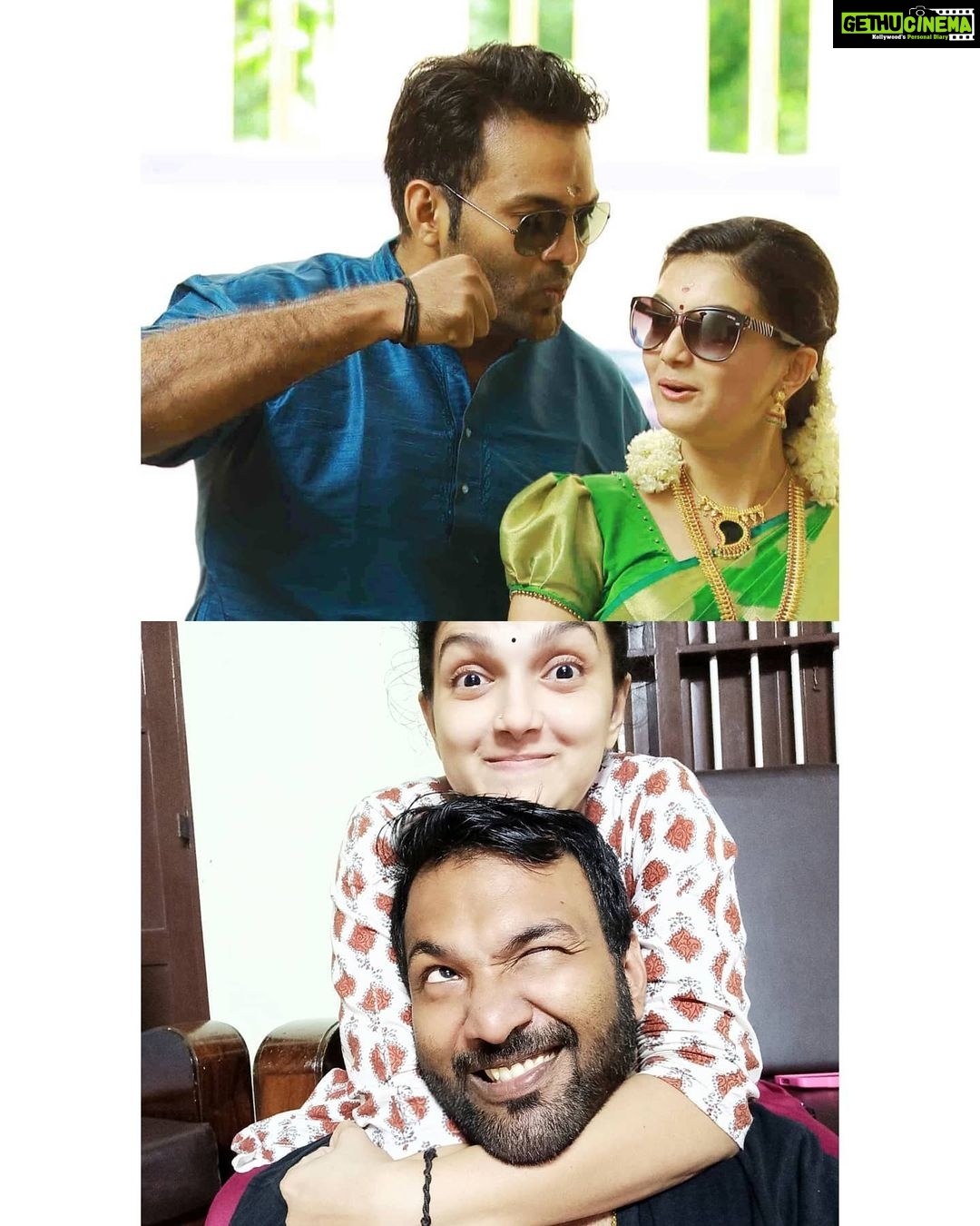Saranya Mohan Instagram - 5 years of our engagement memories. And the second pic depicts who is the boss now 😎😎 @swami_bro fayalvane tholpicheyyy!!.#saranyamohan