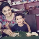 Saranya Mohan Instagram - Birthday boy having birthday sadya :)