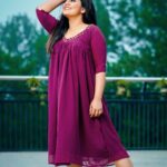 Sarayu Mohan Instagram – Pampered in @lushque_online 
How I love such simple dresses 
Clicked by !@chennaiframes 
@sass_make_up_studio 
@parakkatnatureresortmunnar