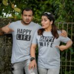 Sarayu Mohan Instagram - Happiness matters♥️ Blessed#life#husband wife # @athulraj_photoplay thank u so much my dear♥️ @zakers_clothing loved ur couple tees! Thank u