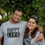 Sarayu Mohan Instagram - Happiness matters♥️ Blessed#life#husband wife # @athulraj_photoplay thank u so much my dear♥️ @zakers_clothing loved ur couple tees! Thank u