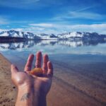 Shakthisree Gopalan Instagram - Proof that I got rock for friend :) Water was ice cold and the view breathtaking. Felt like I was in a painting - real life immersive experiences 😋 #laketahoe #latergram #postcard Lake Tahoe