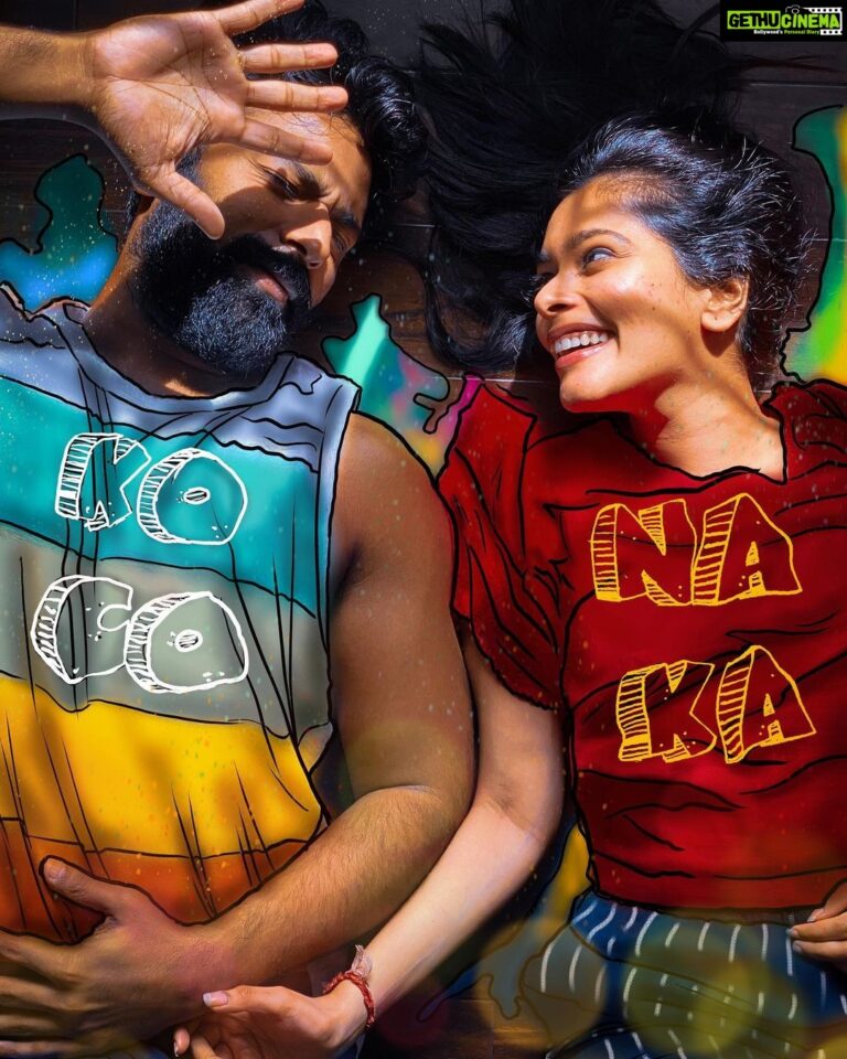 Shanthanu Bhagyaraj Instagram - #KoCONaKa Wait for it ... 💙❤️💛 - With Love Shanthnu & Kiki 😊 Image poster : @karthikeyanvelappan